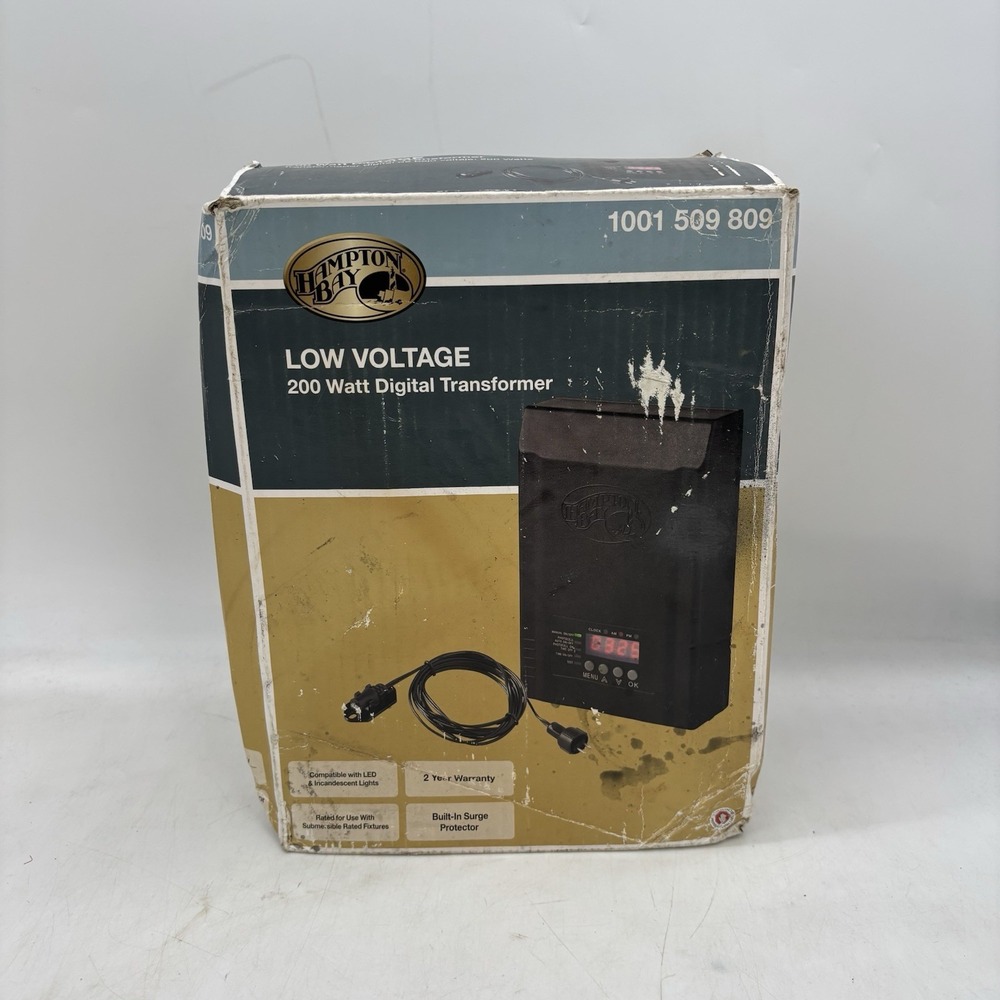 Hampton Bay 200W 12V Low Voltage Digital Transformer Black 1001 509 809